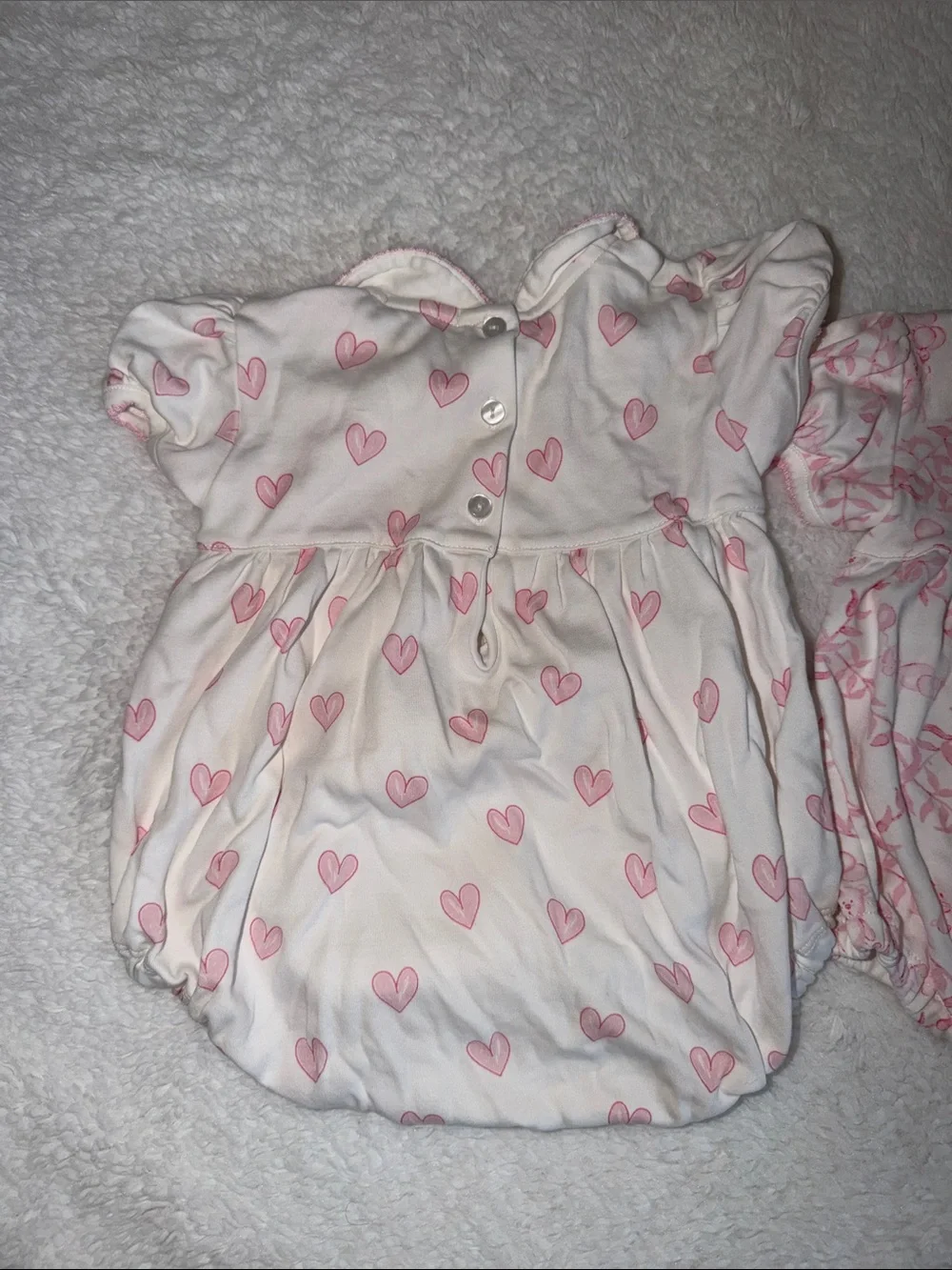 Nellapima “Blair” smocked monogrammed bubble rompers bundle of two